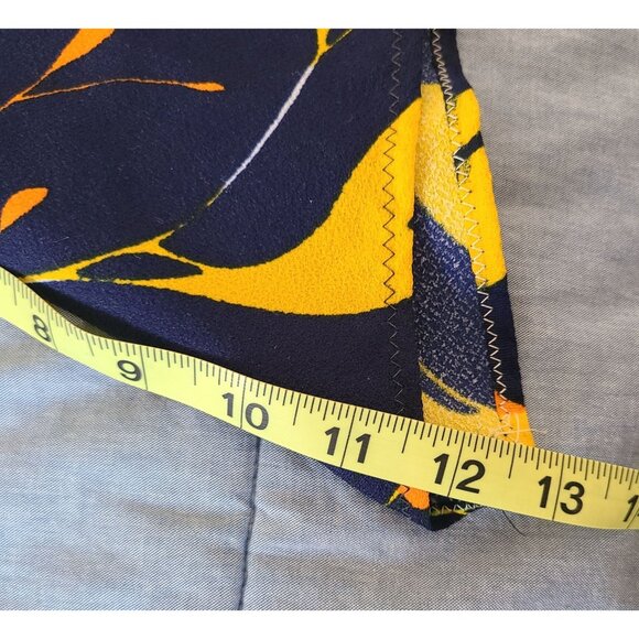 Vintage Floral Long Kaftan Dress Handmade Navy Yellow Green Abstract Print - Picture 15 of 16